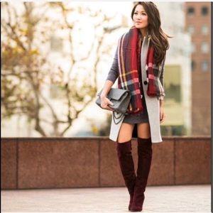 NWOT Joie Burgundy Soft Suede 3” Stiletto Boots